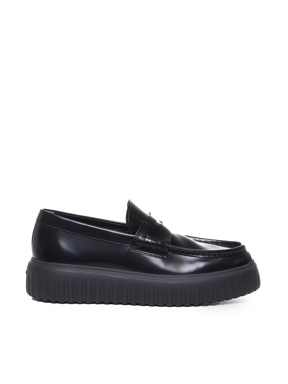 Hogan Flat Shoes Black Leather