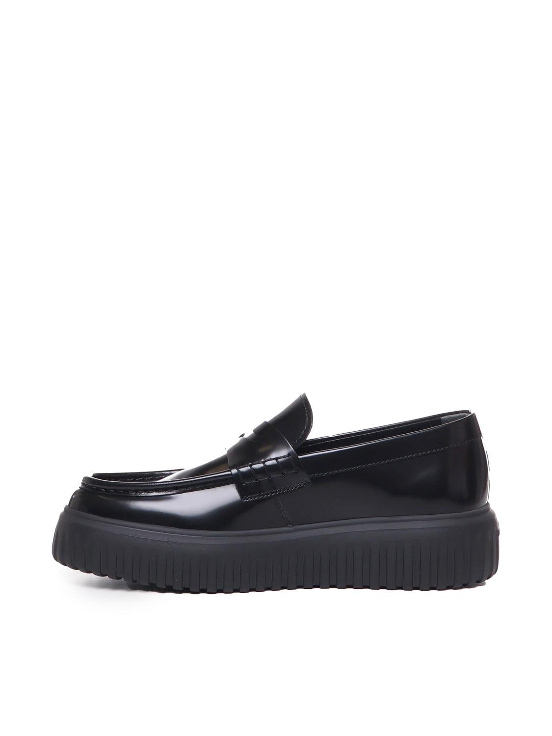 Hogan Flat Shoes Black Leather
