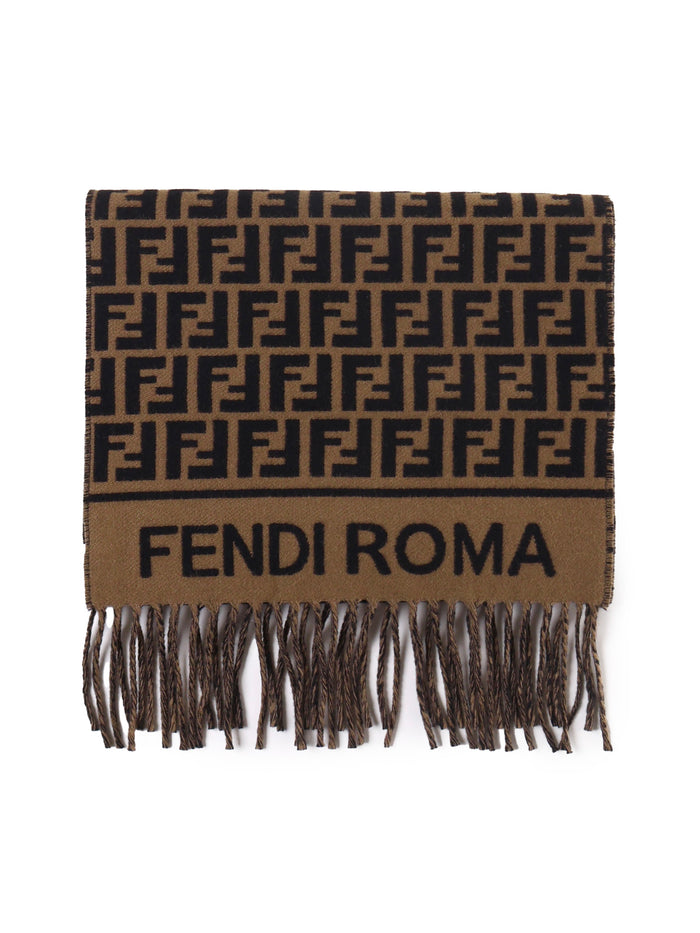 Fendi Scarfs Brown Pure Wool