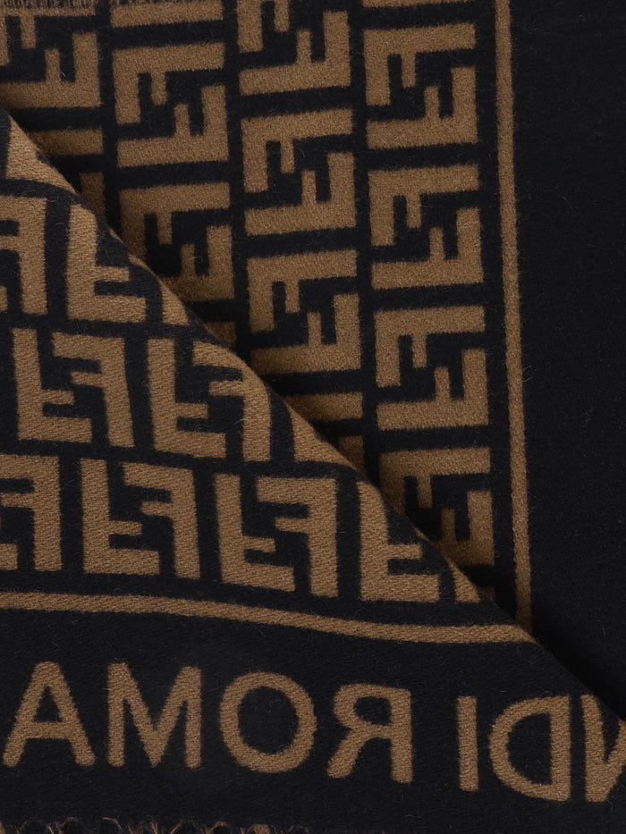 Fendi Scarfs Brown Pure Wool