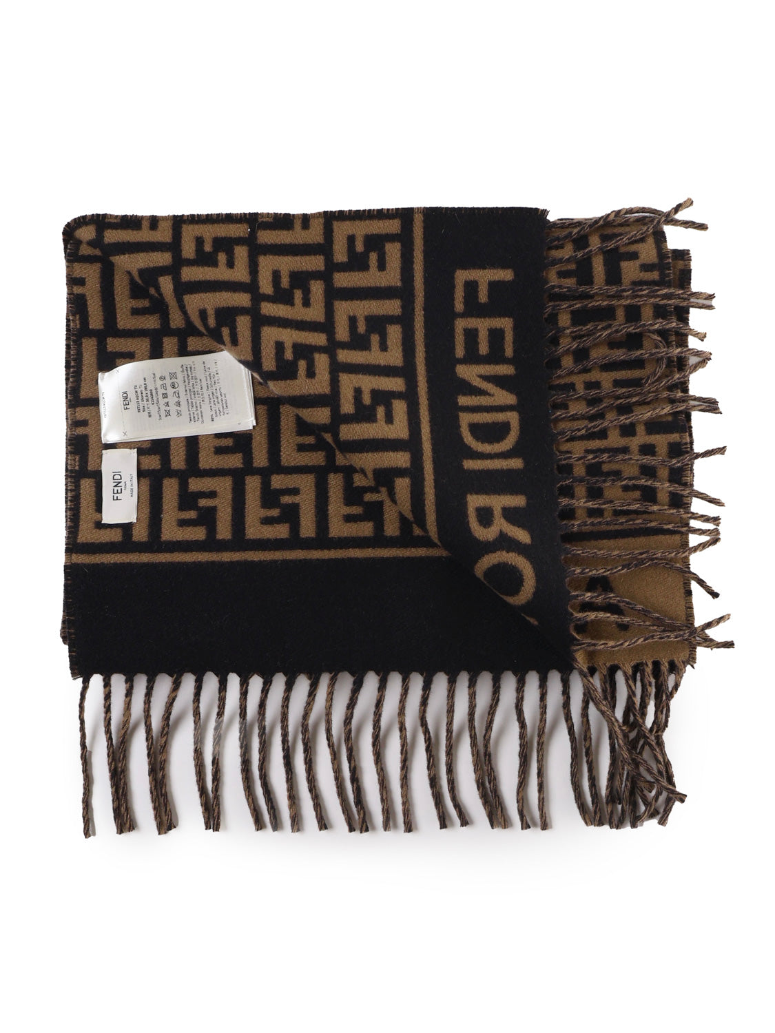Fendi Scarfs Brown Pure Wool
