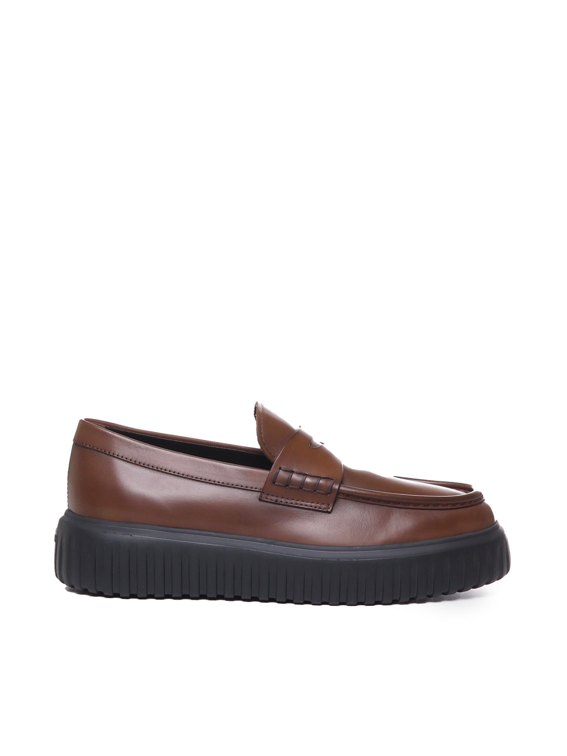 Hogan Flat Shoes Brown Leather