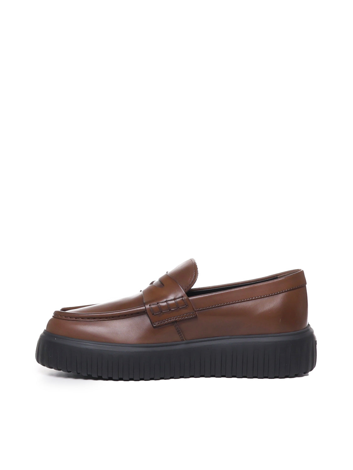 Hogan Flat Shoes Brown Leather