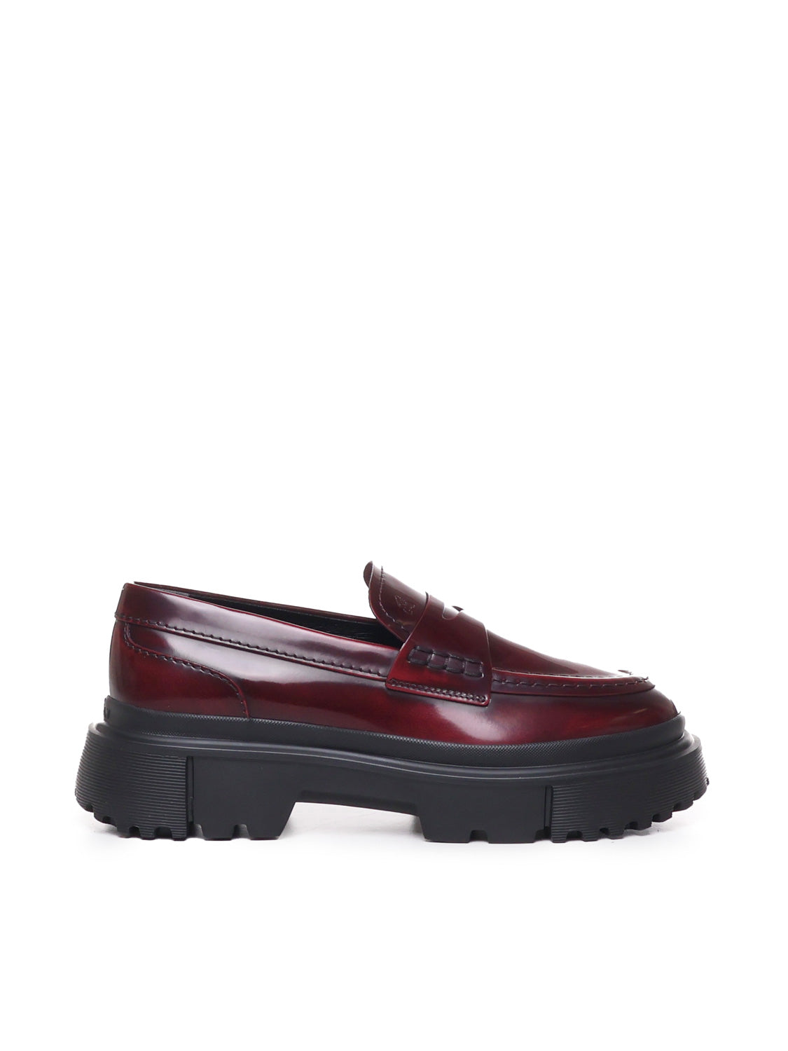 Hogan Flat Shoes Bordeaux Leather