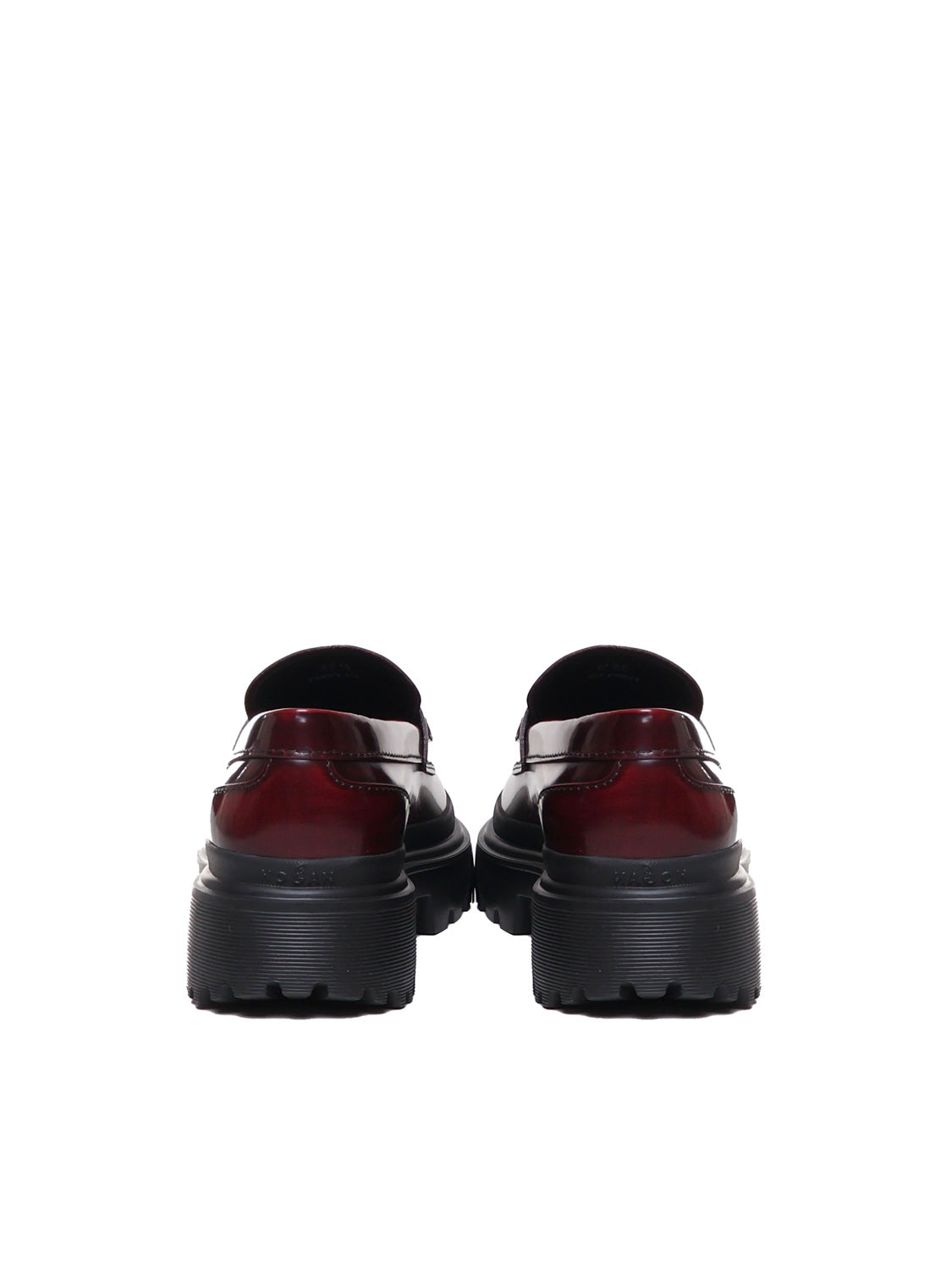 Hogan Flat Shoes Bordeaux Leather