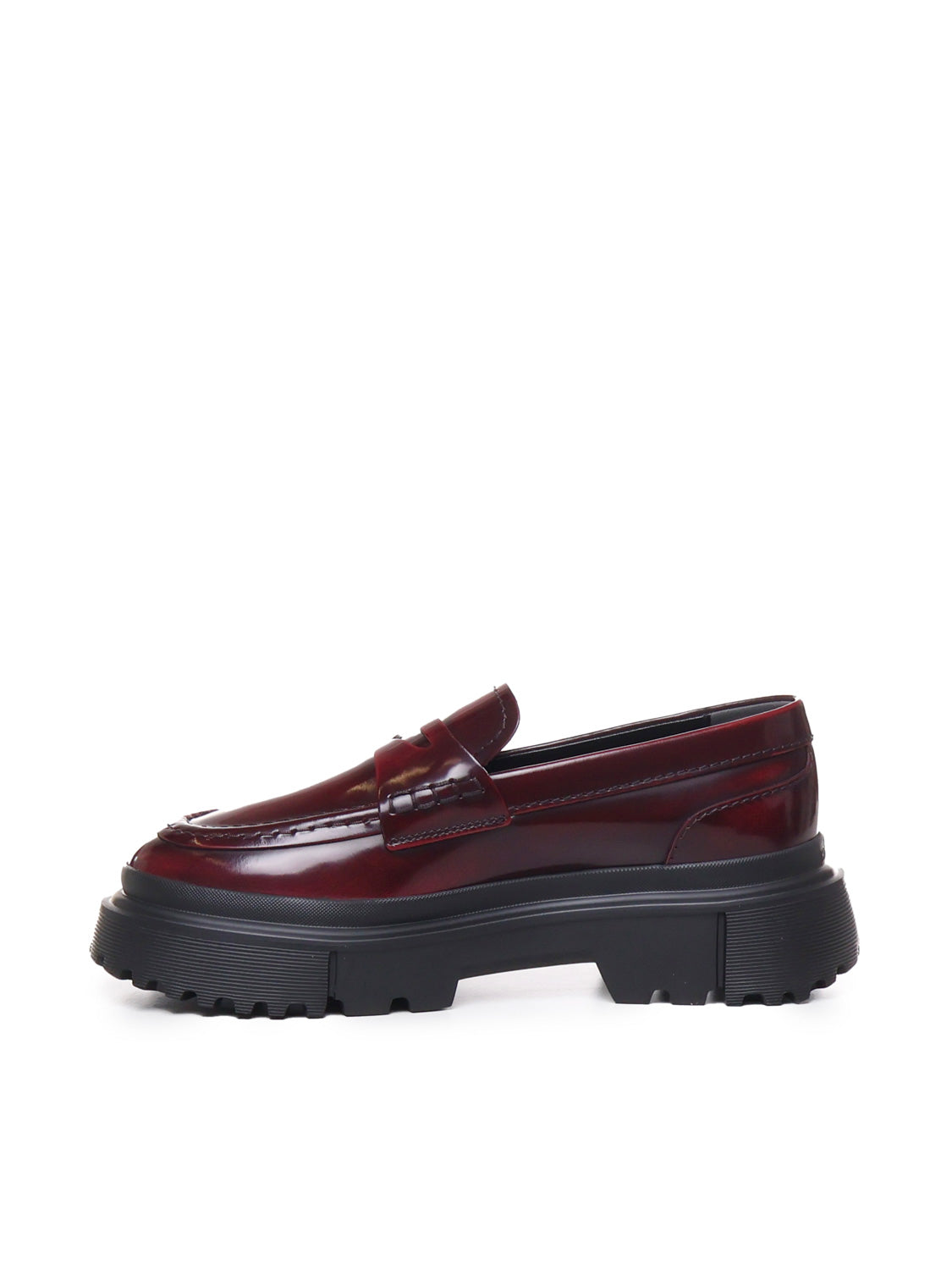 Hogan Flat Shoes Bordeaux Leather