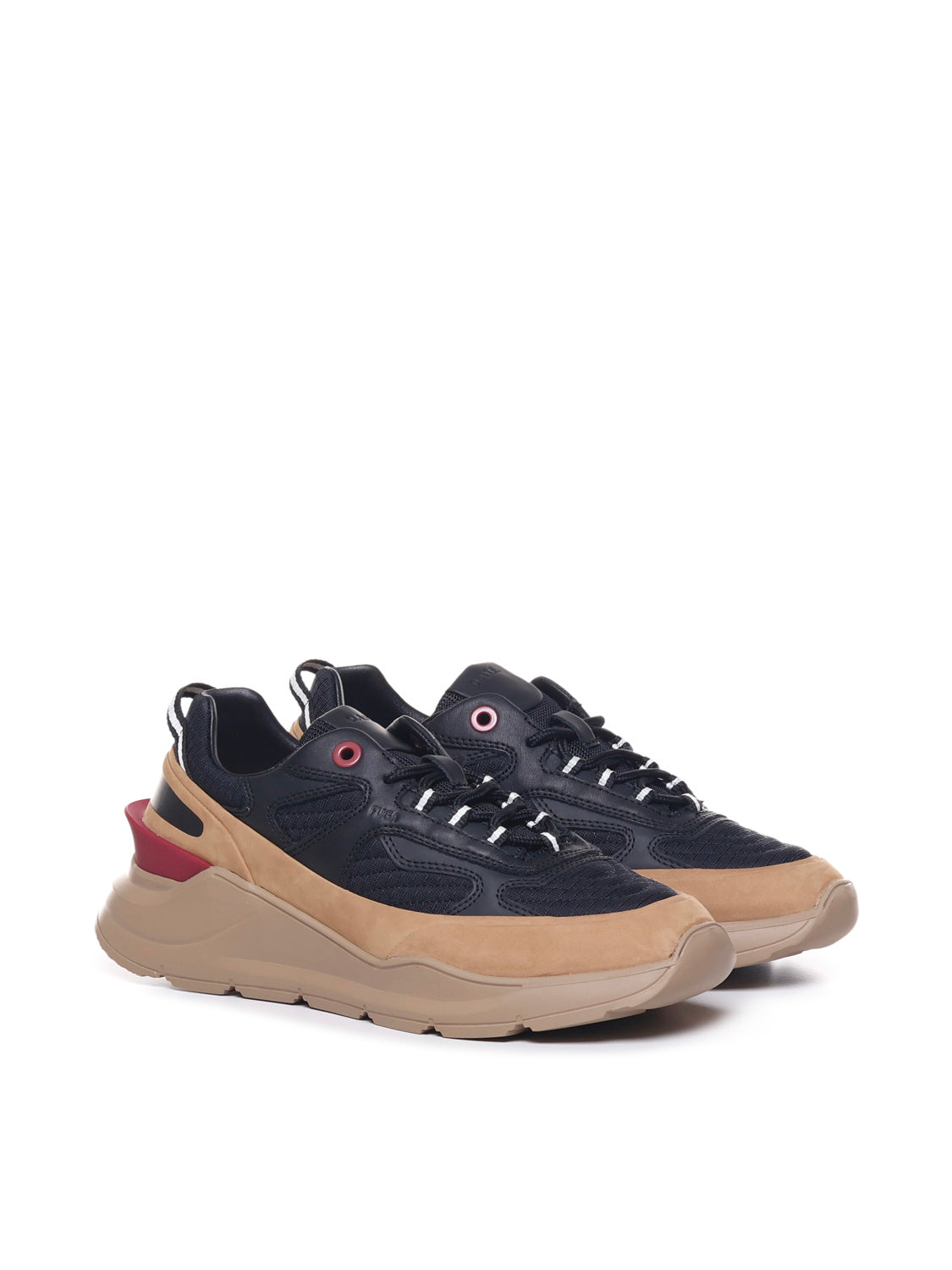 D.a.t.e. Sneakers Black-beige Textile