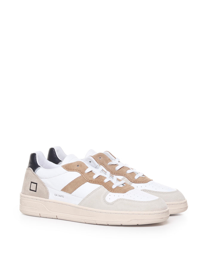 D.a.t.e. Sneakers White-natural Pelle Di Vitello