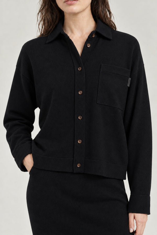 Brunello Cucinelli Womens Black Wool Button Front Sweater Clothing
