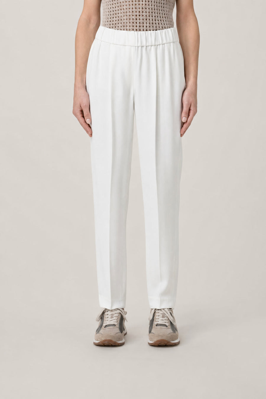 Brunello Cucinelli Womens Blue Acetate Silk Trousers