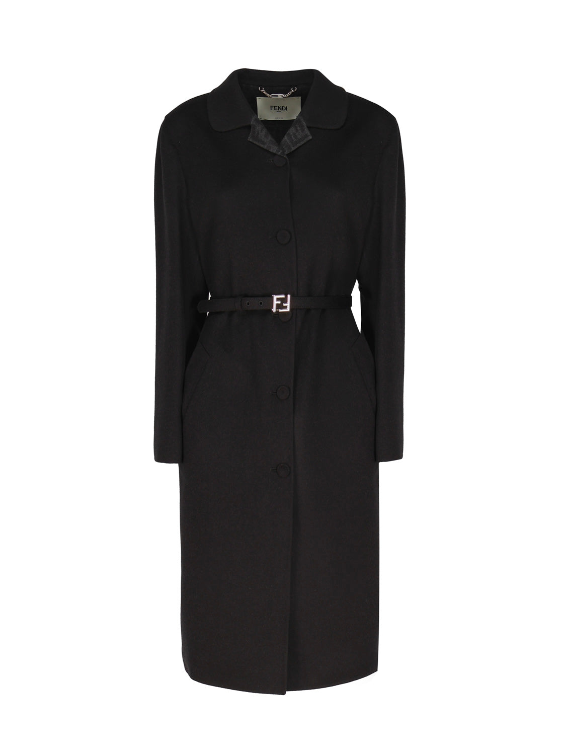 Fendi Coats Black Virgin Wool