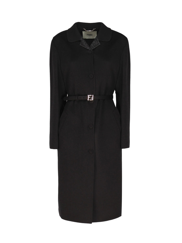 Fendi Coats Black Virgin Wool