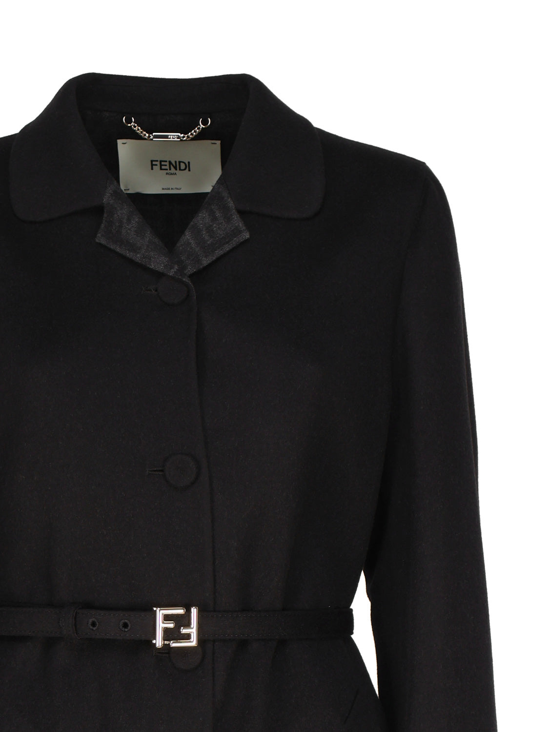 Fendi Coats Black Virgin Wool