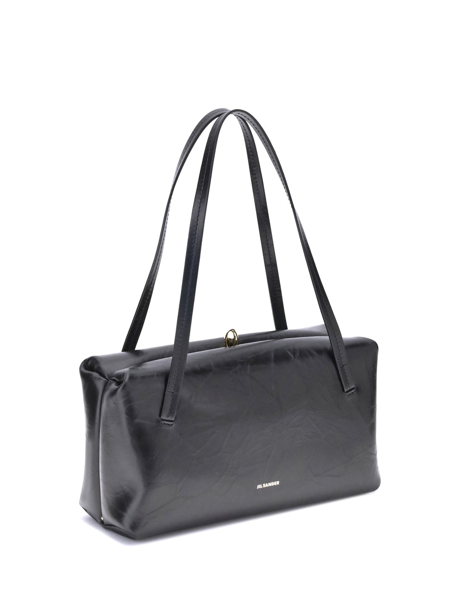 Shoulder Bag Goji Pillow Black Calf Leather