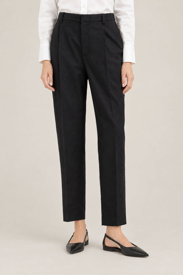 Brunello Cucinelli Womens Black Wool Tapered Trousers