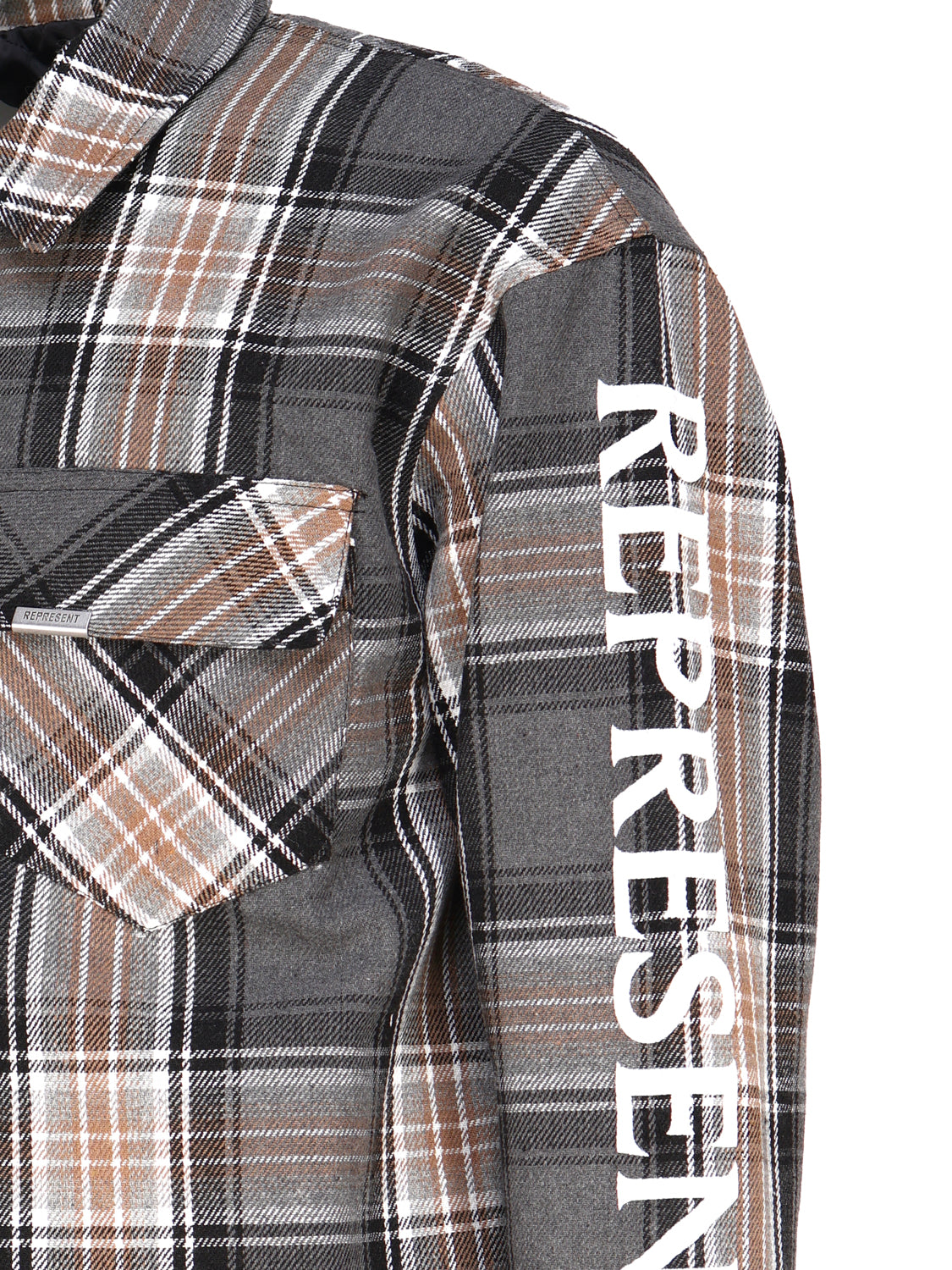 Represent Shirts Grey Check Cotton