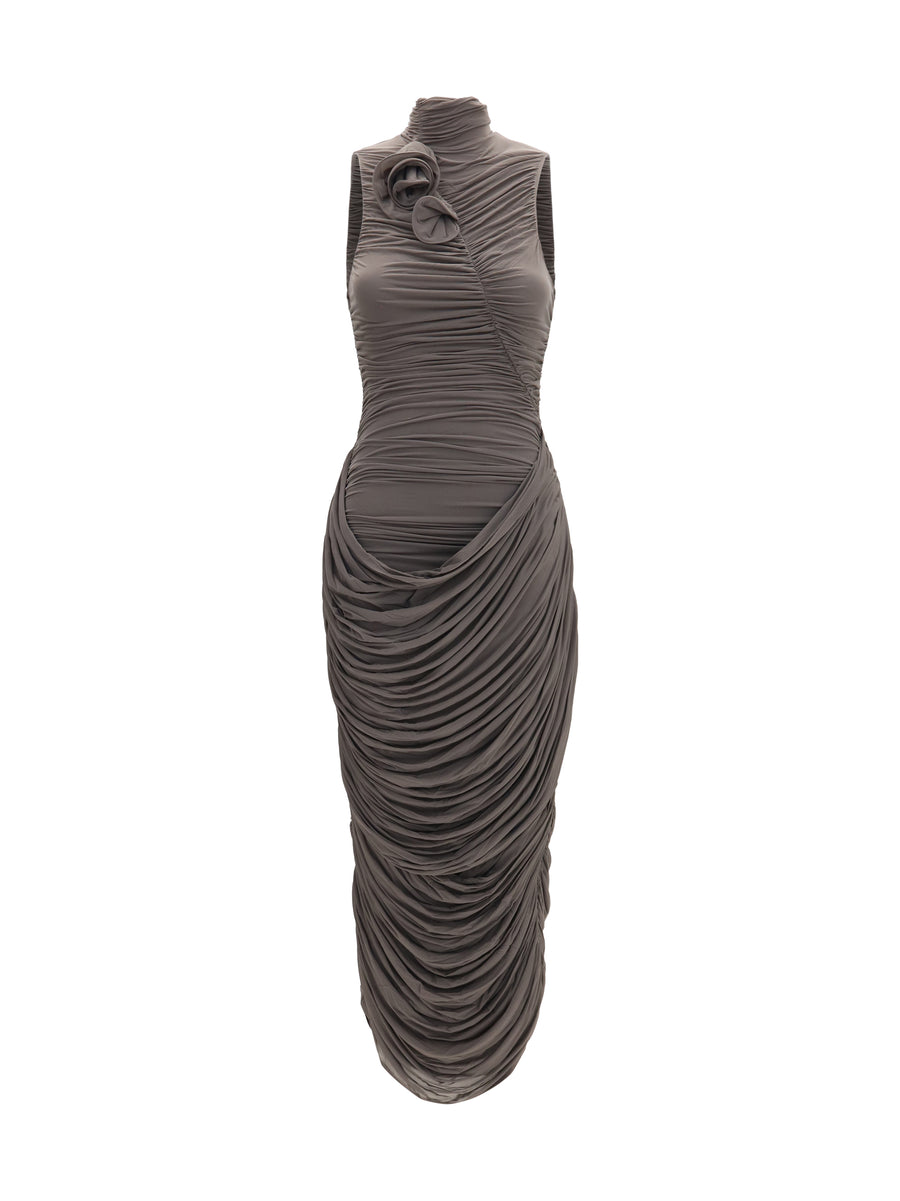 Magda Butrym 92% Cupro; 8% Elastane dress in brown