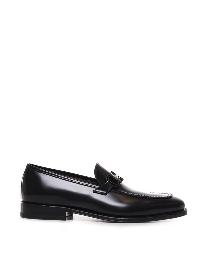 Ferragamo Flat Shoes Black Calfskin