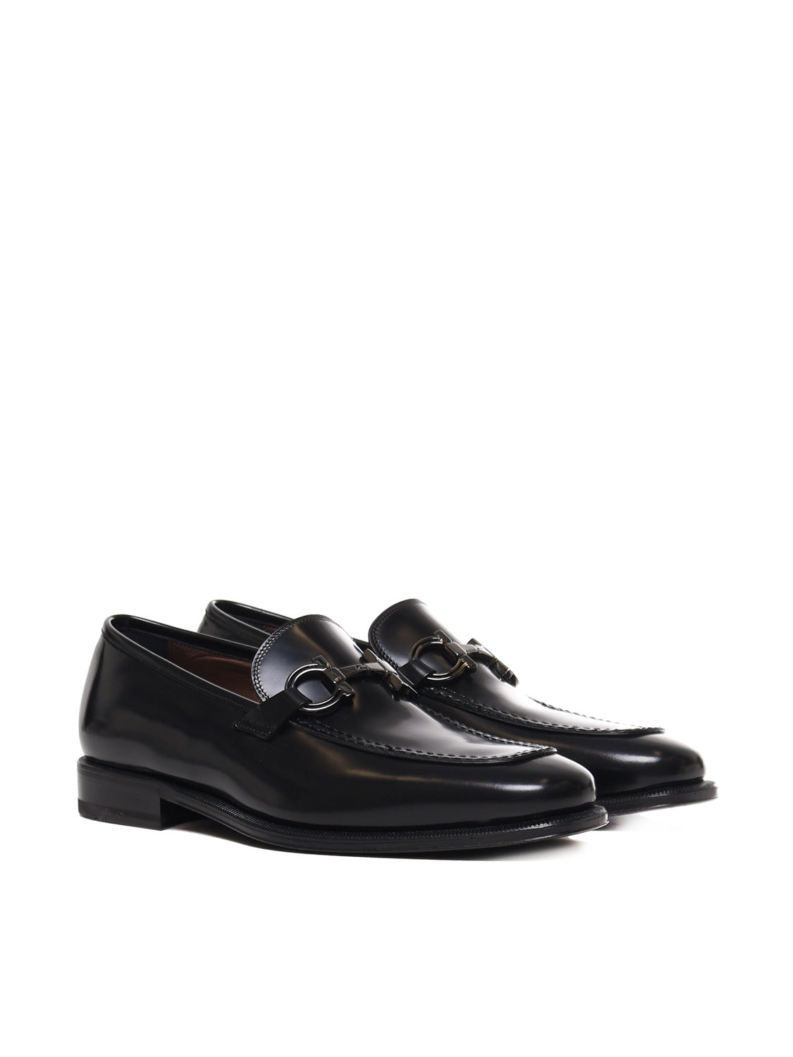 Ferragamo Flat Shoes Black Calfskin