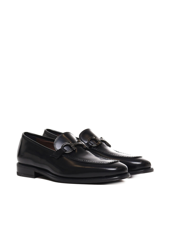 Ferragamo Flat Shoes Black Calfskin