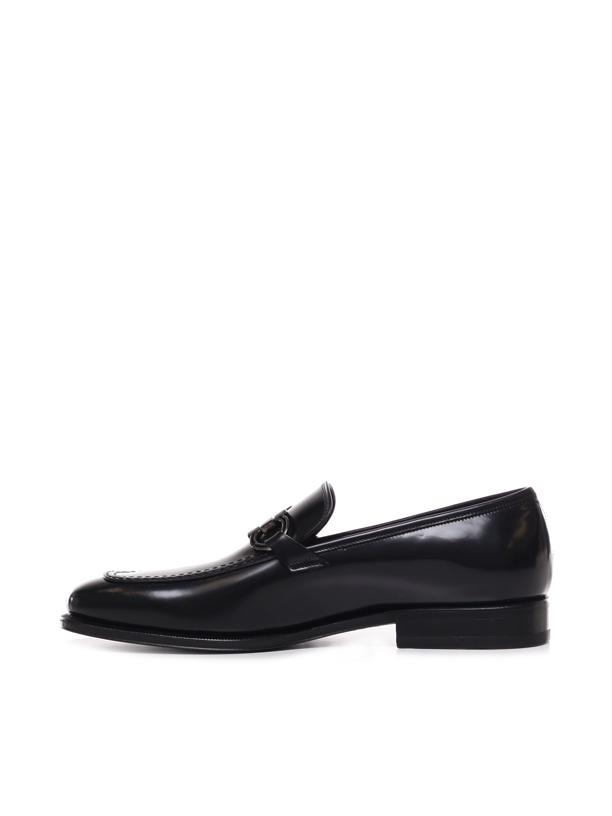 Ferragamo Flat Shoes Black Calfskin