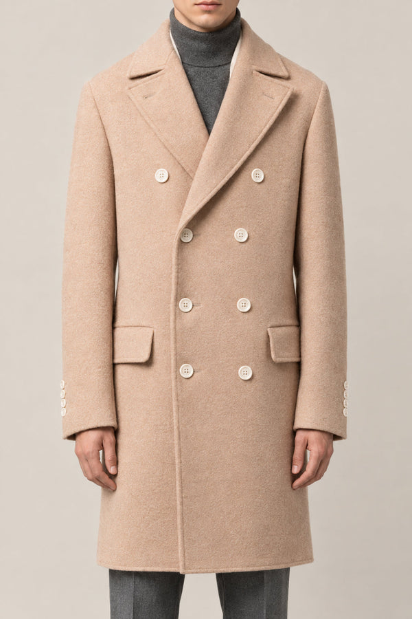 Brunello Cucinelli Mens Camel Double Breasted Wool Jacket