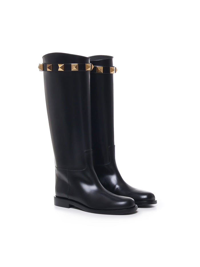 Valentino Garavani Boots Black Calfskin