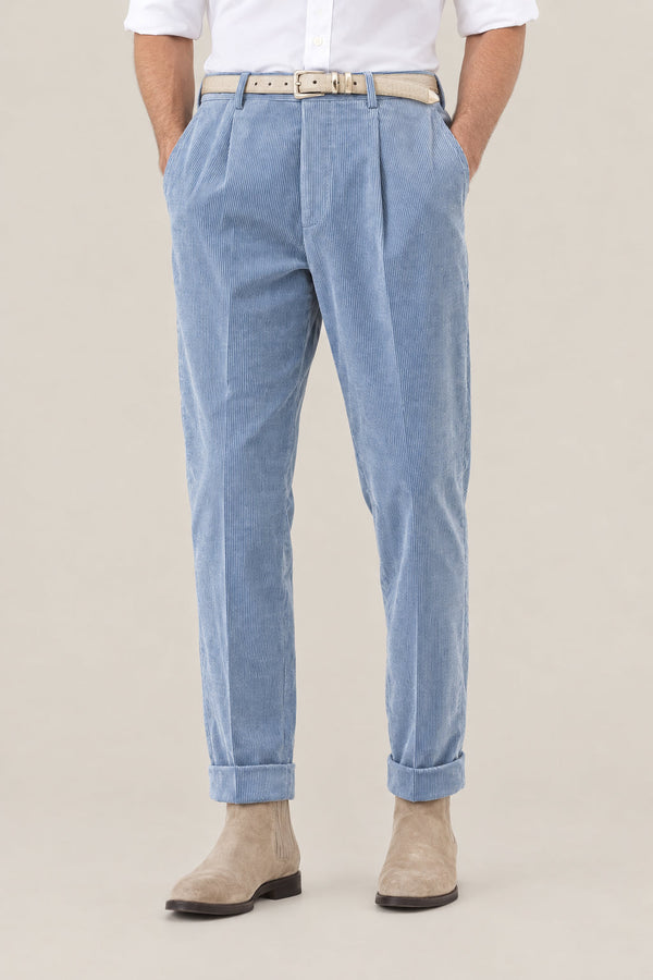 Brunello Cucinelli Mens Cloud Cotton Wool Blend Pleated Trousers