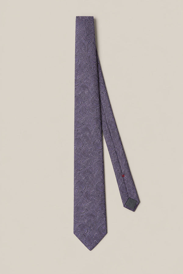 Brunello Cucinelli Mens Iris Silk Patterned Tie