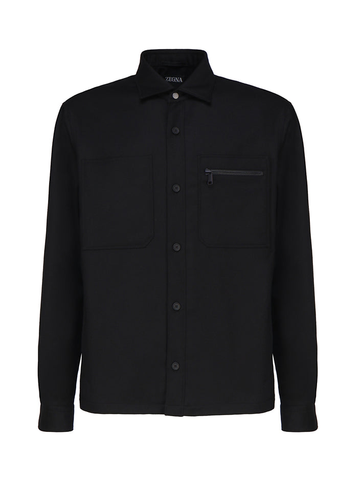Zegna Shirts Black Wool