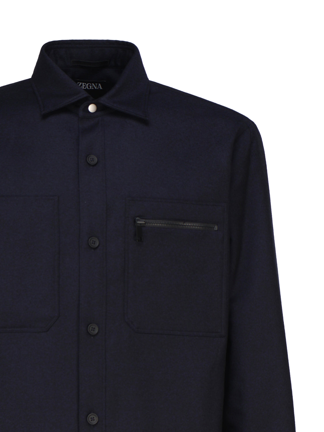 Zegna Shirts Blue Wool