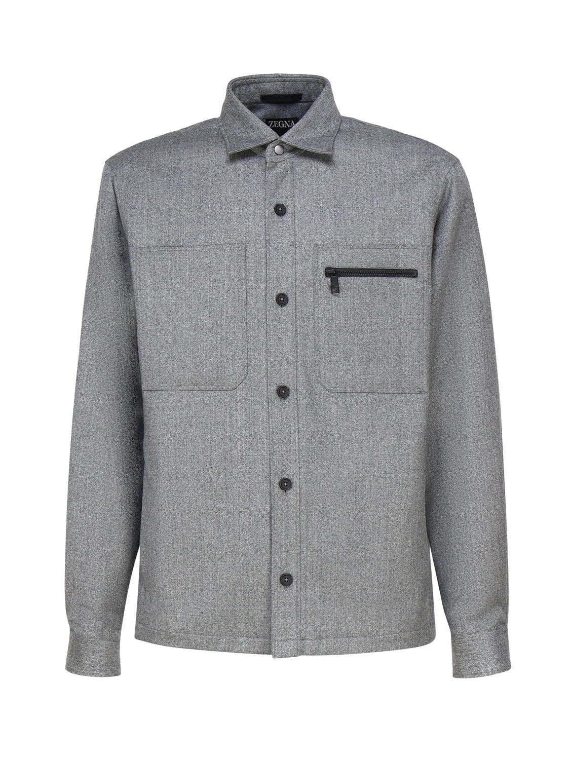 Zegna Shirts Grey Wool