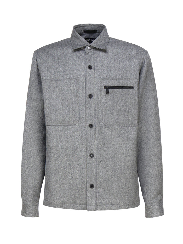 Zegna Shirts Grey Wool