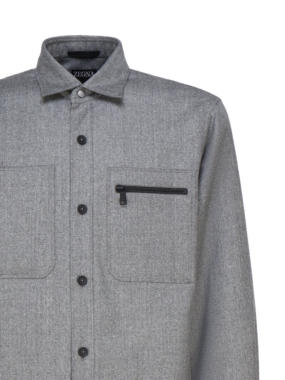 Zegna Shirts Grey Wool