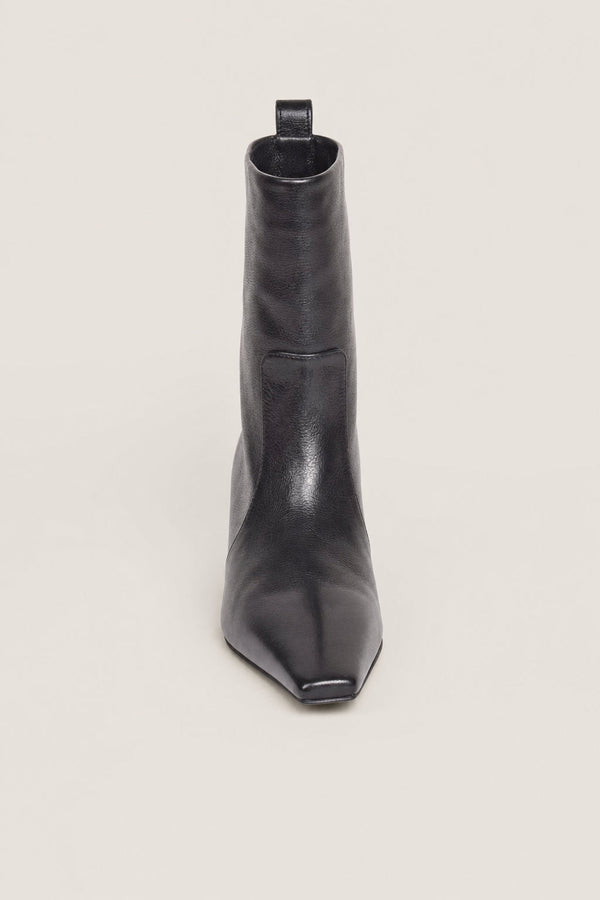 Brunello Cucinelli Womens Nero Leather Pointed Toe Ankle Boots