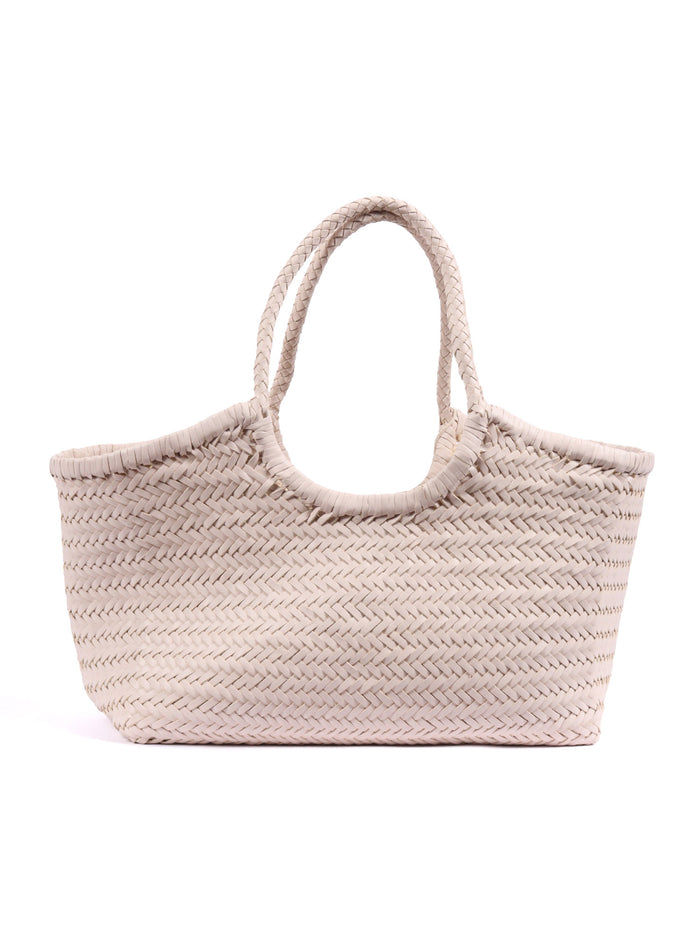 NANTUCKET BASKET BIG Beige Calf Leather Shoulder Bag