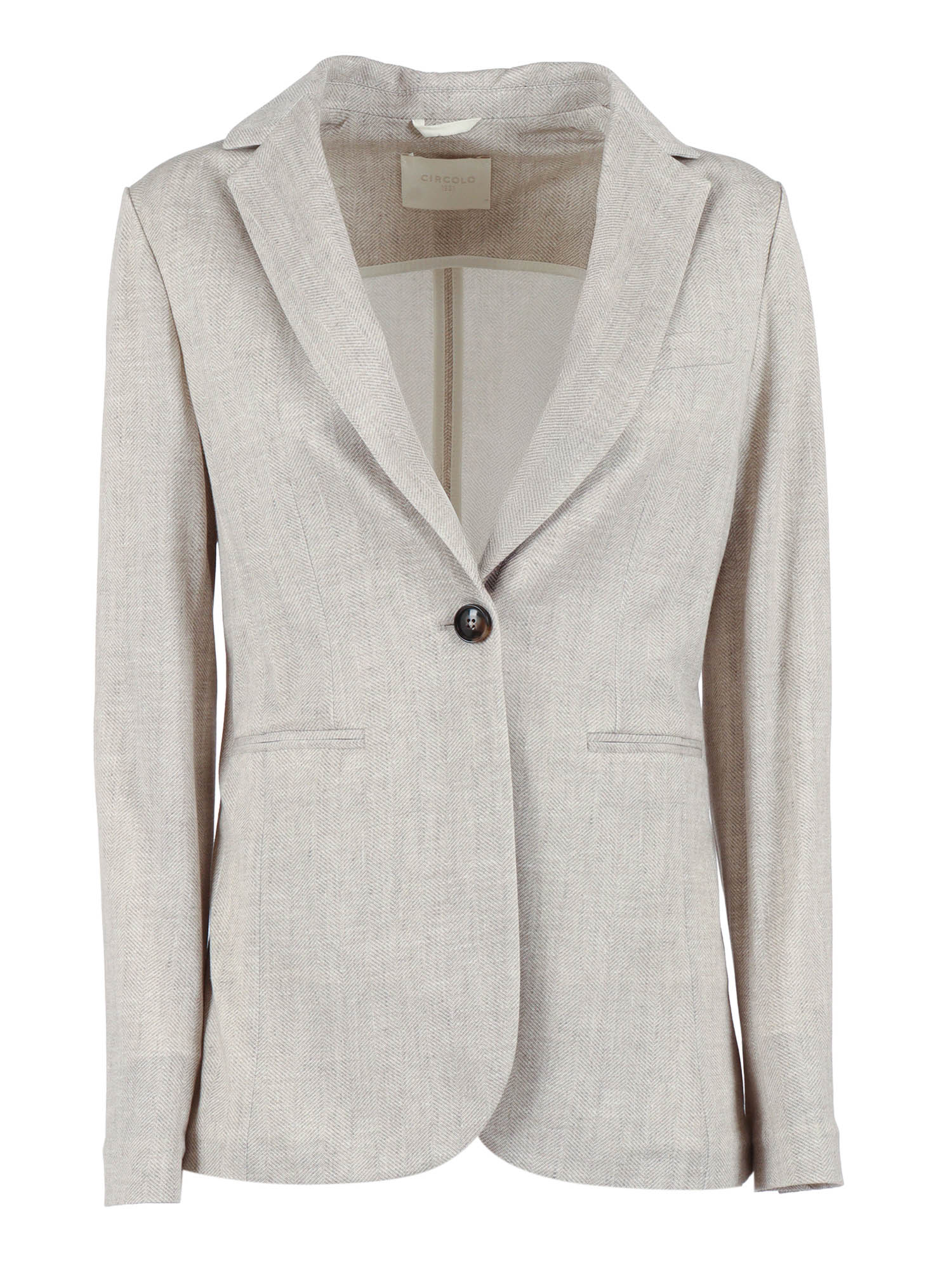 SLIM LONG S.PRINT White Cotton Elastane Jacket