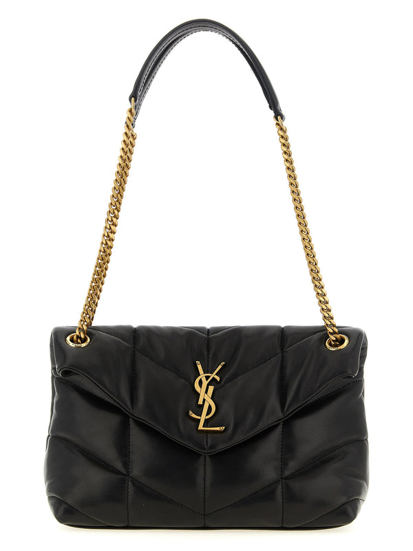 Saint Laurent Puffer Shoulder Bag — Black