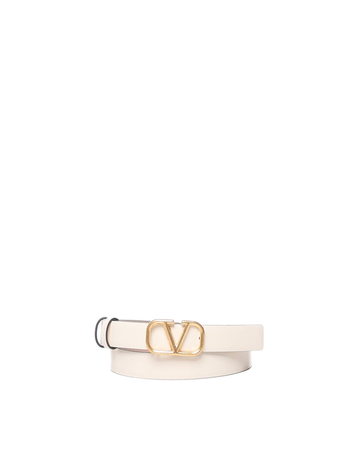 Valentino Garavani Belts Light Ivory Calf Leather - Bos Taurus