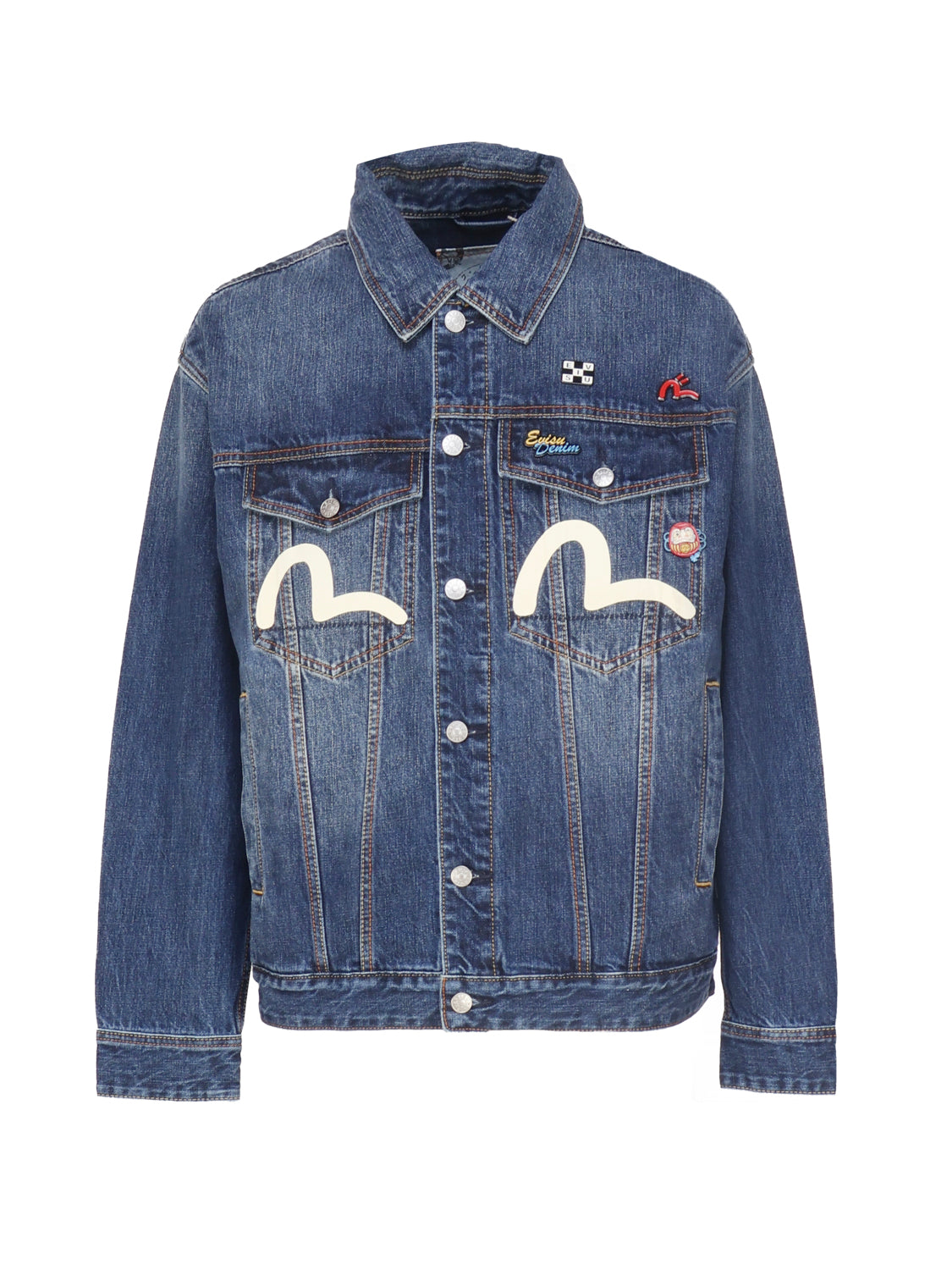 Evisu Jackets Blue Denim Cotton