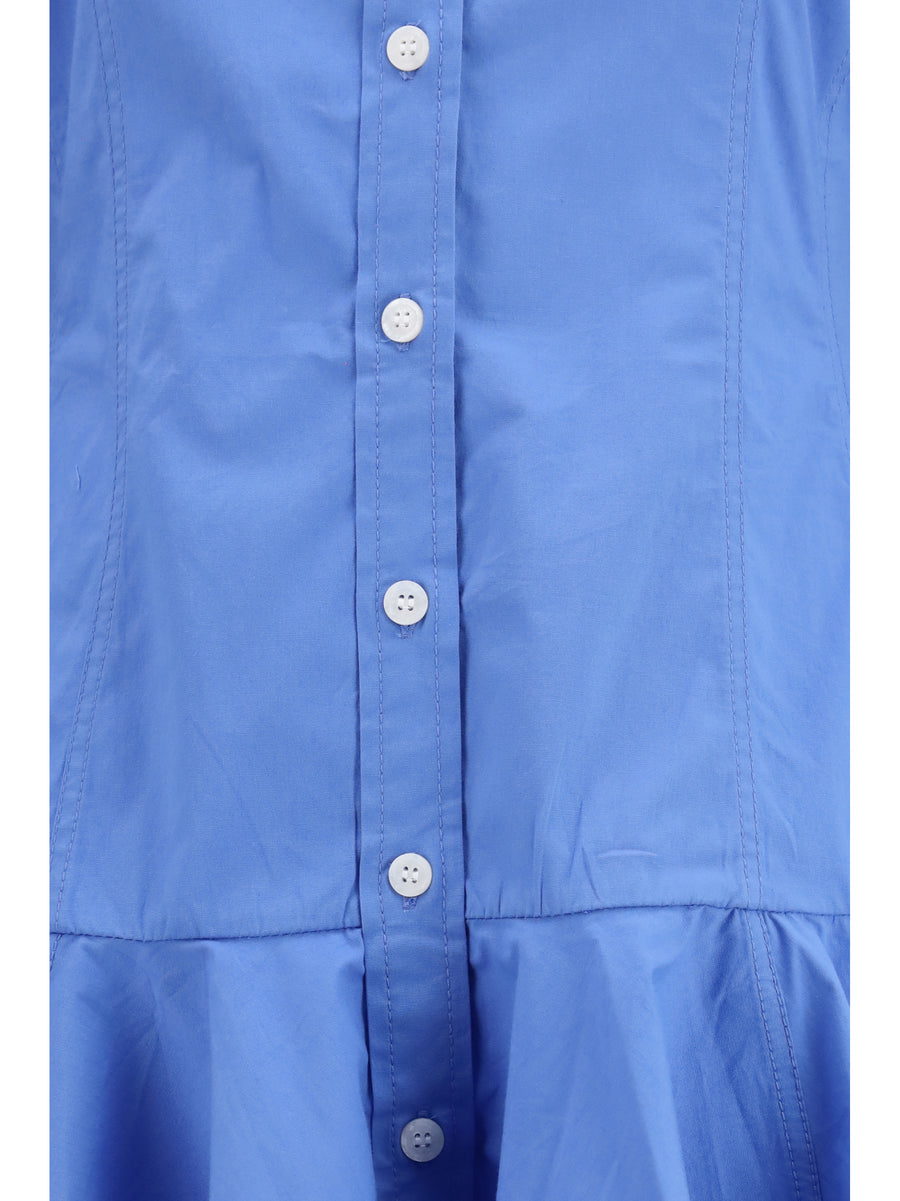 Cotton Shirt Dress With Balloon Skirt Marina