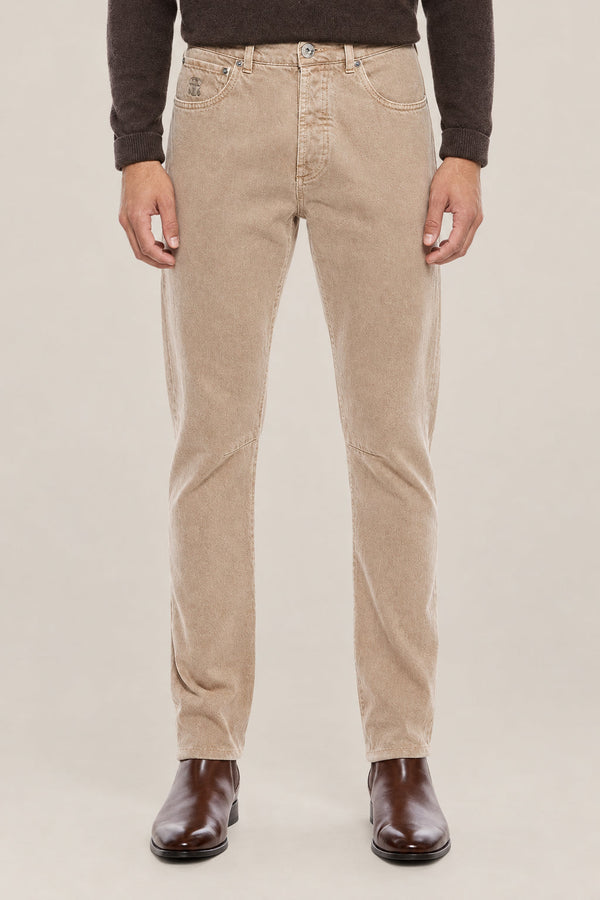 Brunello Cucinelli Mens Desert Casual Straight Leg Pants Neutrals