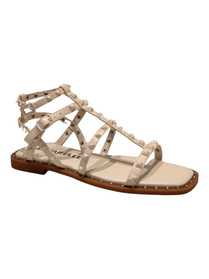 Sandalias Planas White Calf Leather Shoe