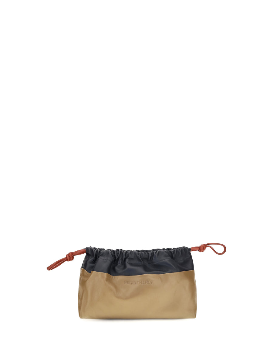 Pierre Hardy 50% Calf Leather (Bos Taurus); 50% Lamb Leather (Ovis Aries) clutch in navy