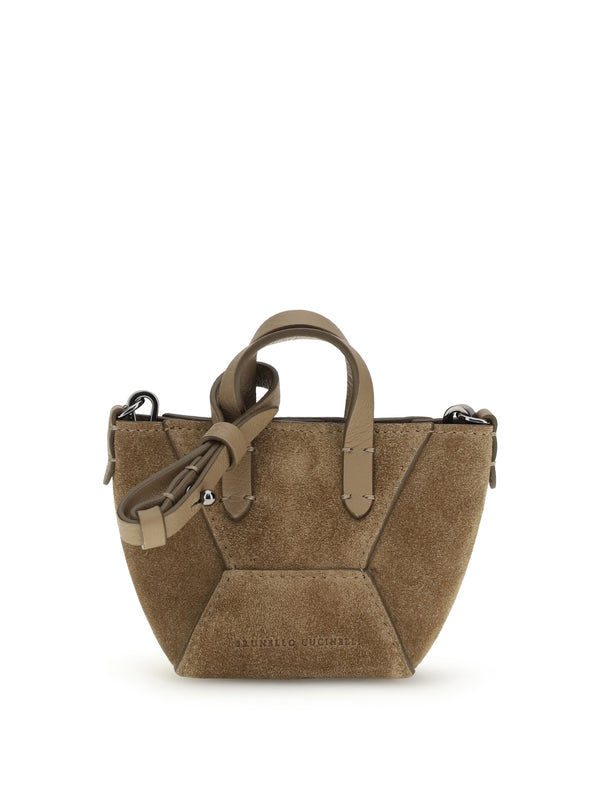 Brunello Cucinelli 100% Calf Leather Bos Taurus shoulder bag in beige