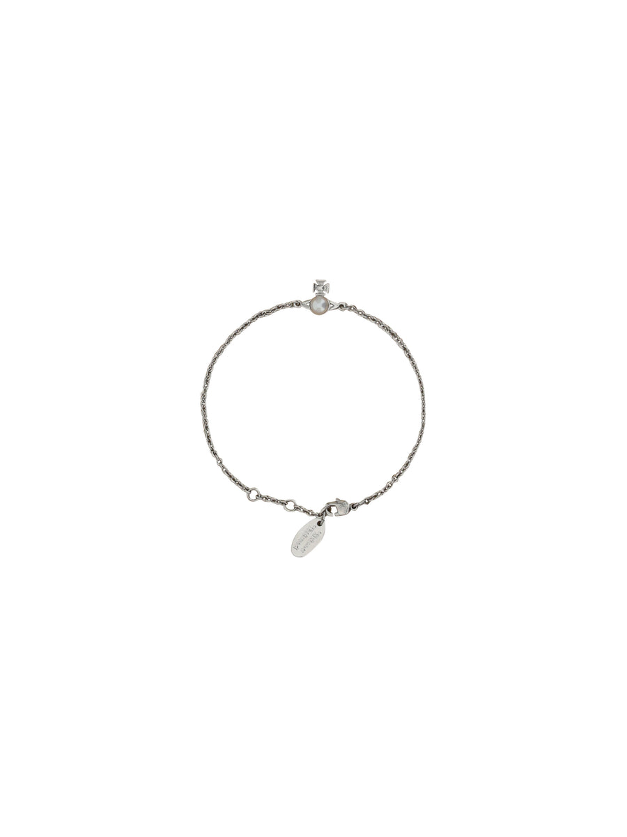 Balbina Bracelet Platinum / Cream Pearl Brass Bracelets