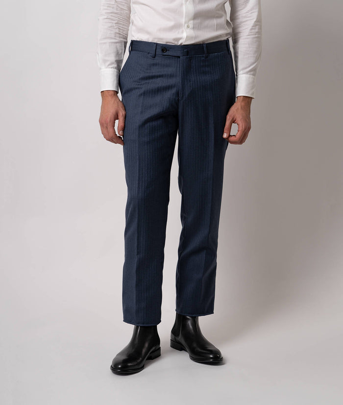 Tailored Wool Trousers Merano Blue No Pinces