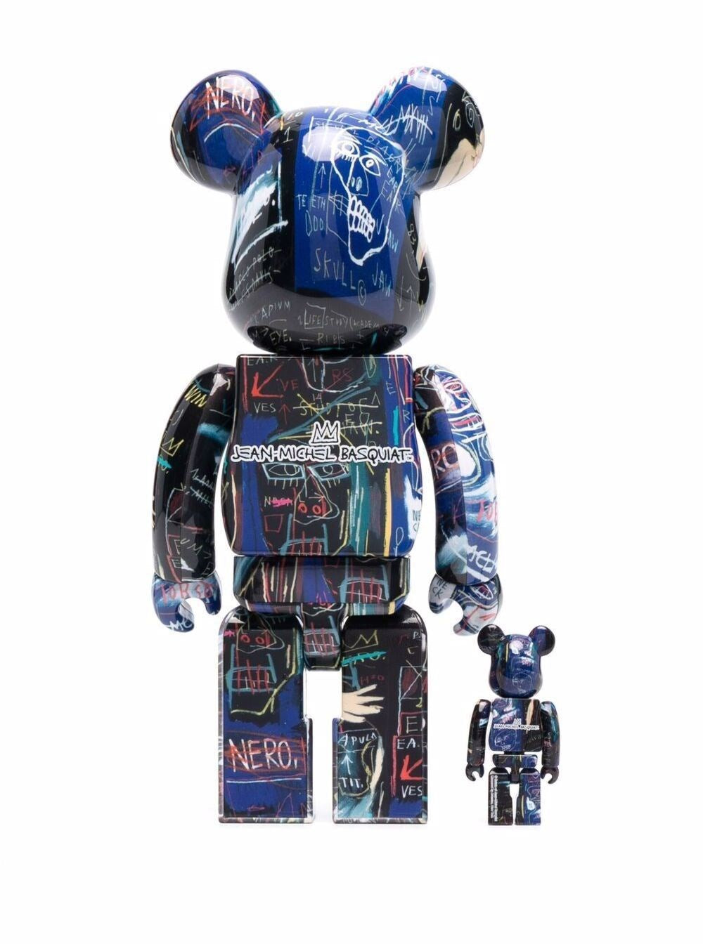 Set Bearbrick Medicom Toy X Be@rbrick Jean-Michel Blu Plastic Home Accessories