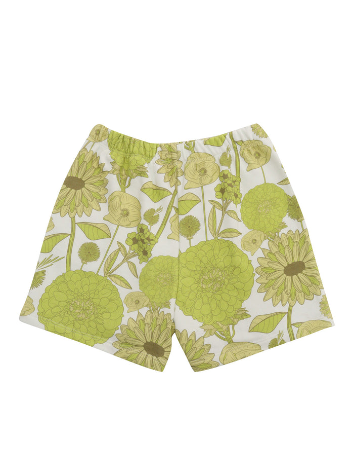 Shorts with yellow flowers White Cotton Polyester