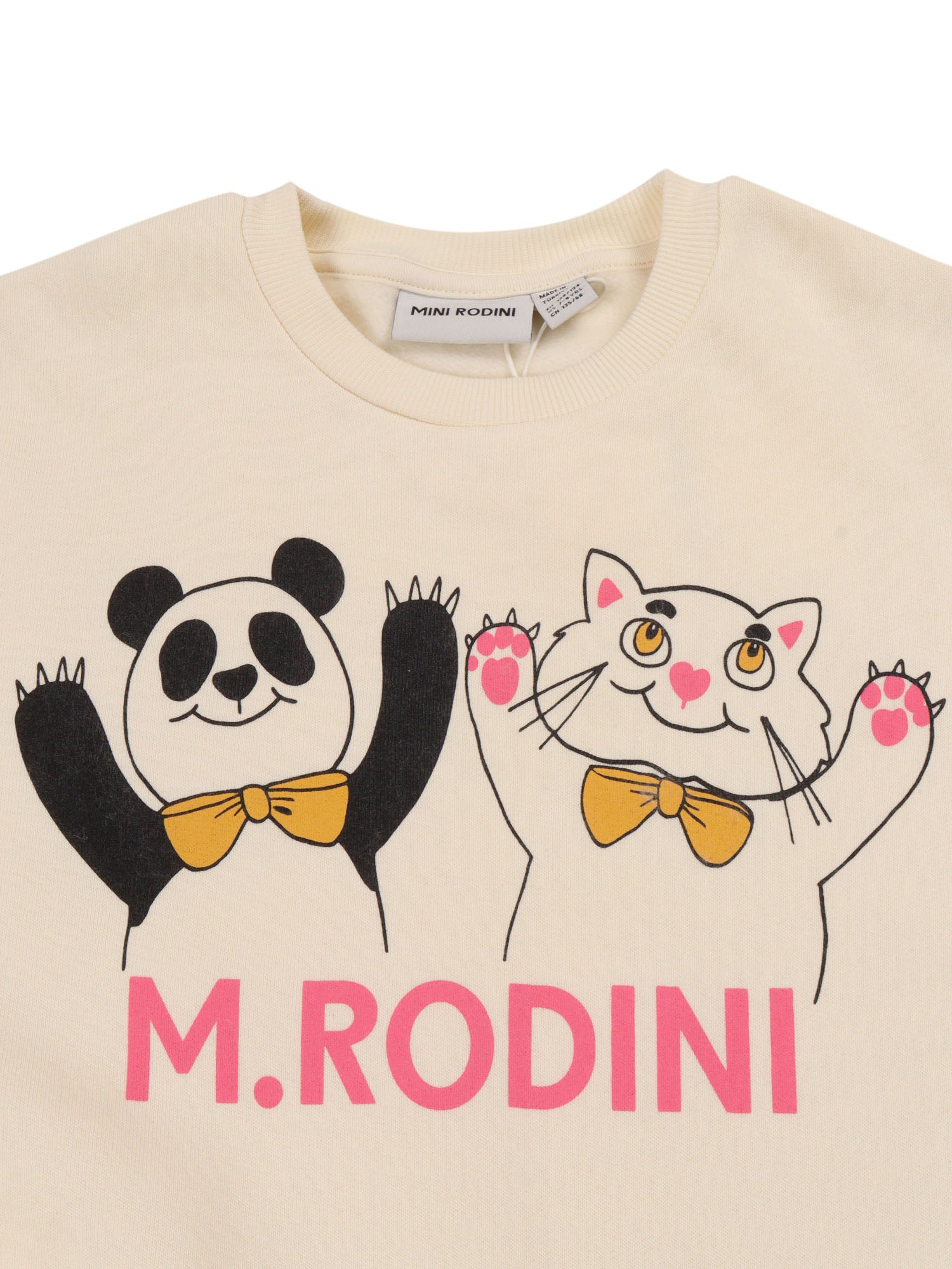 Panda & Cat Sweatshirt White Organic Cotton
